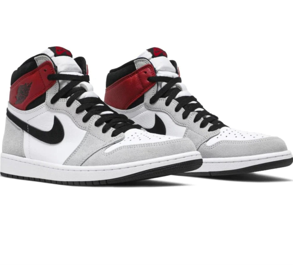 Air Jordan retro 1 High - Light Smoke Grey black and red