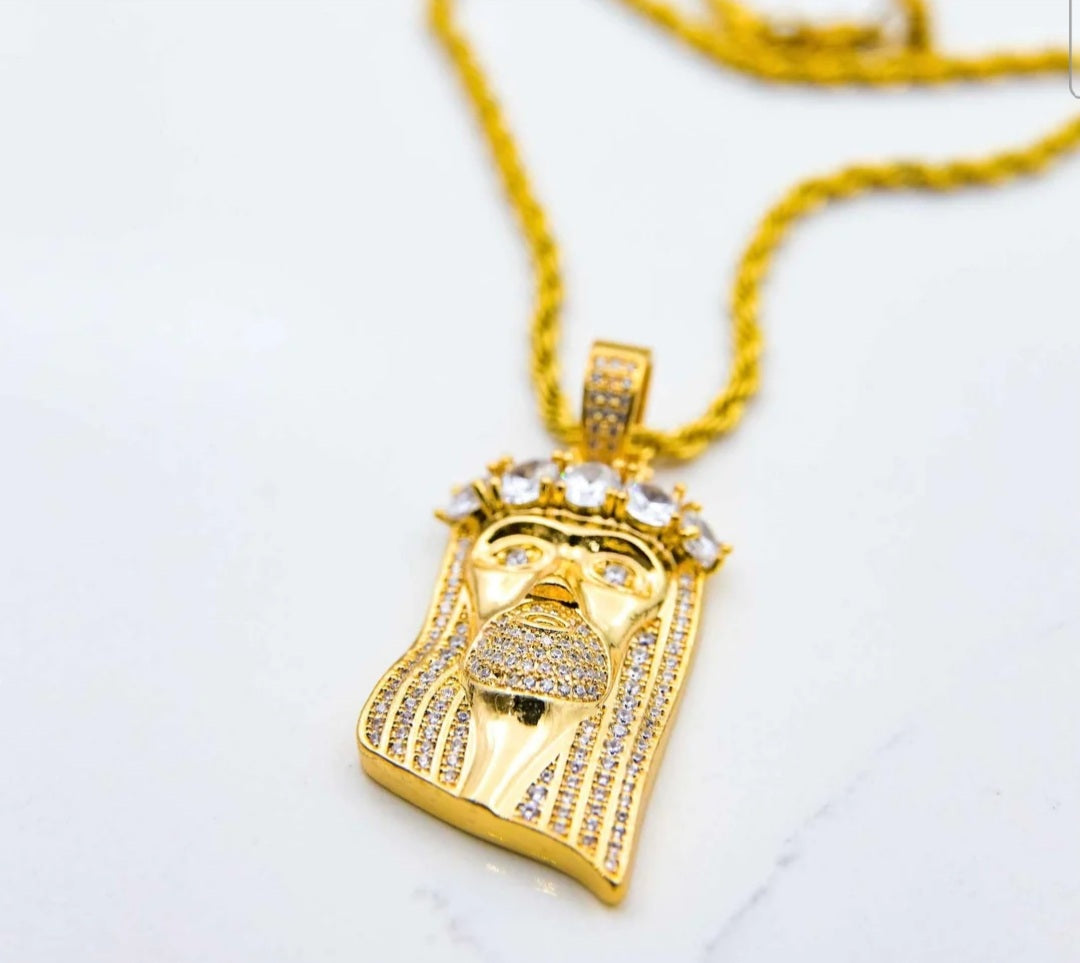 Jesus Piece Necklace - Gold