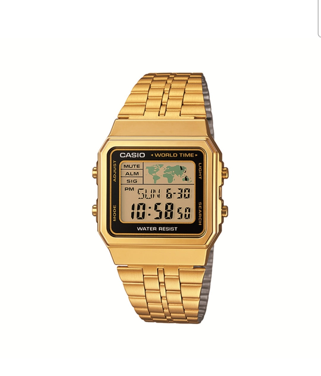 Casio Digital watch - Gold World time