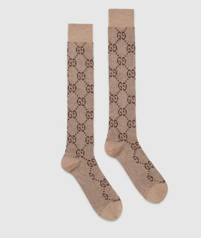 Gucci socks - Brown Interlocking G jacquard socks