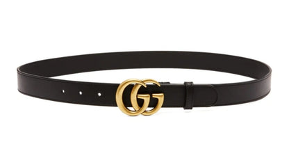 GUCCI GG Belt - Black and Gold