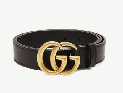 GUCCI GG Belt - Black and Gold