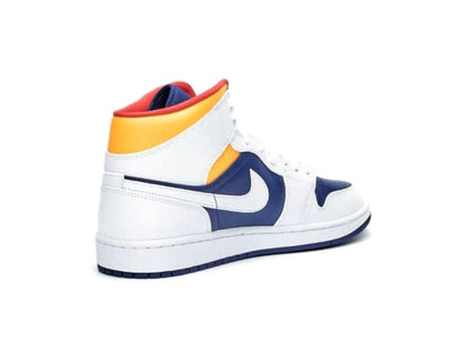 Nike Air Jordan 1 Mid SE - White Laser orange royal blue