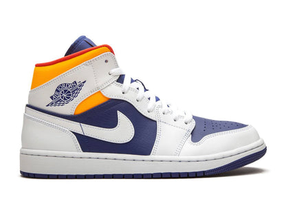 Nike Air Jordan 1 Mid SE - White Laser orange royal blue